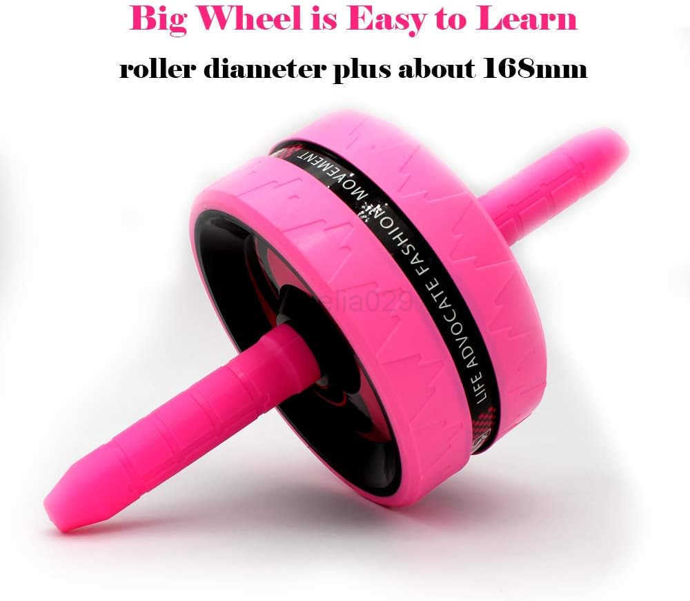 Ab Roller Wheel for Abs Workout Complete Home Gym Set with AB Wheel Roller Knee Mat and Jump Rope Pink W250904