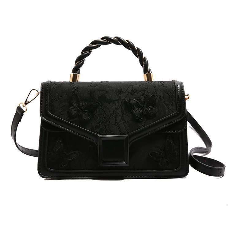 DHEssentials 2025 Butterfly Embroidered Square Bag Minimalist Luxury Shoulder Purse