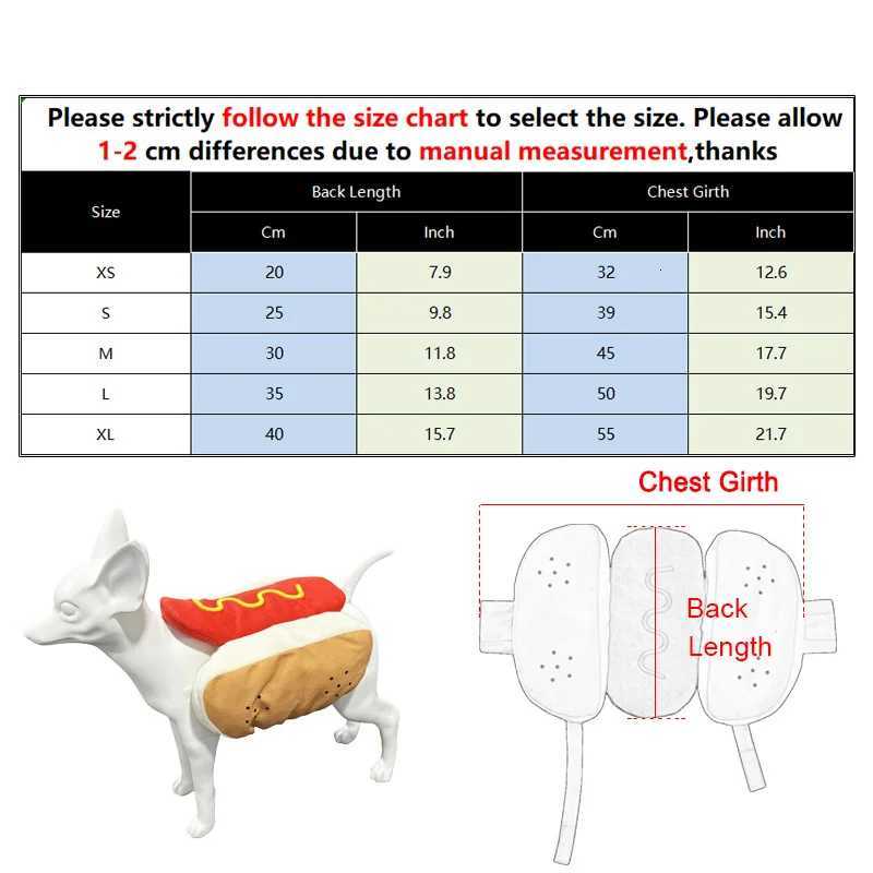 Halloween Dog Clothes Funny Hot Dog Shaped Pet Costume For Small Dogs Cats Adjustable Puppy Dress Up Dachshund Pug Party Suit W250904
