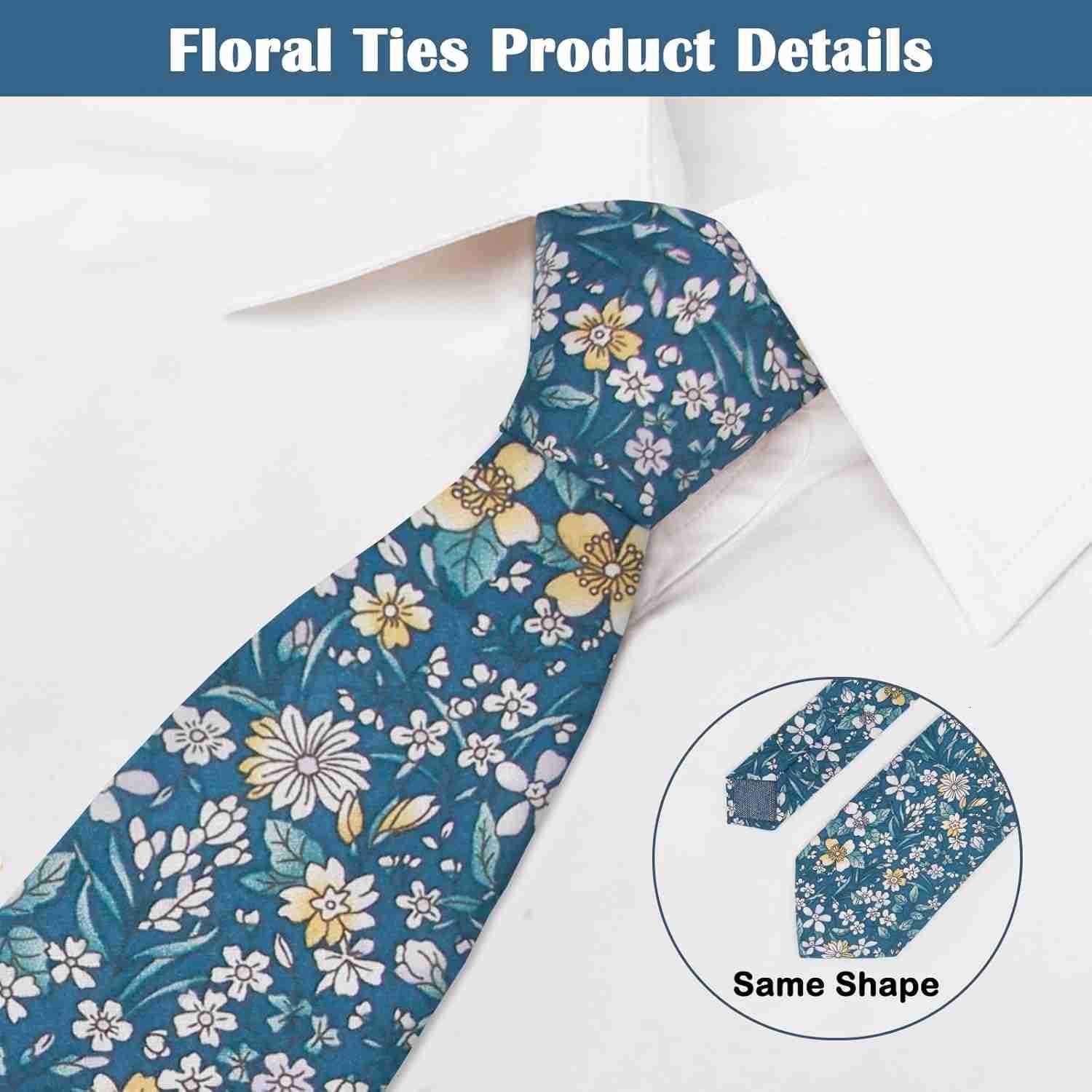 Mens Cotton Floral Neck Tie 256 Printed Skinny TieW250904