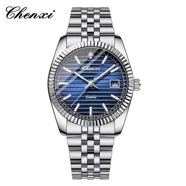 CHENXI 004D Mens Quartz Watches Stainless Steel Watch Waterproof Luminous Date Wristwatch Casual for Male Clock 250828