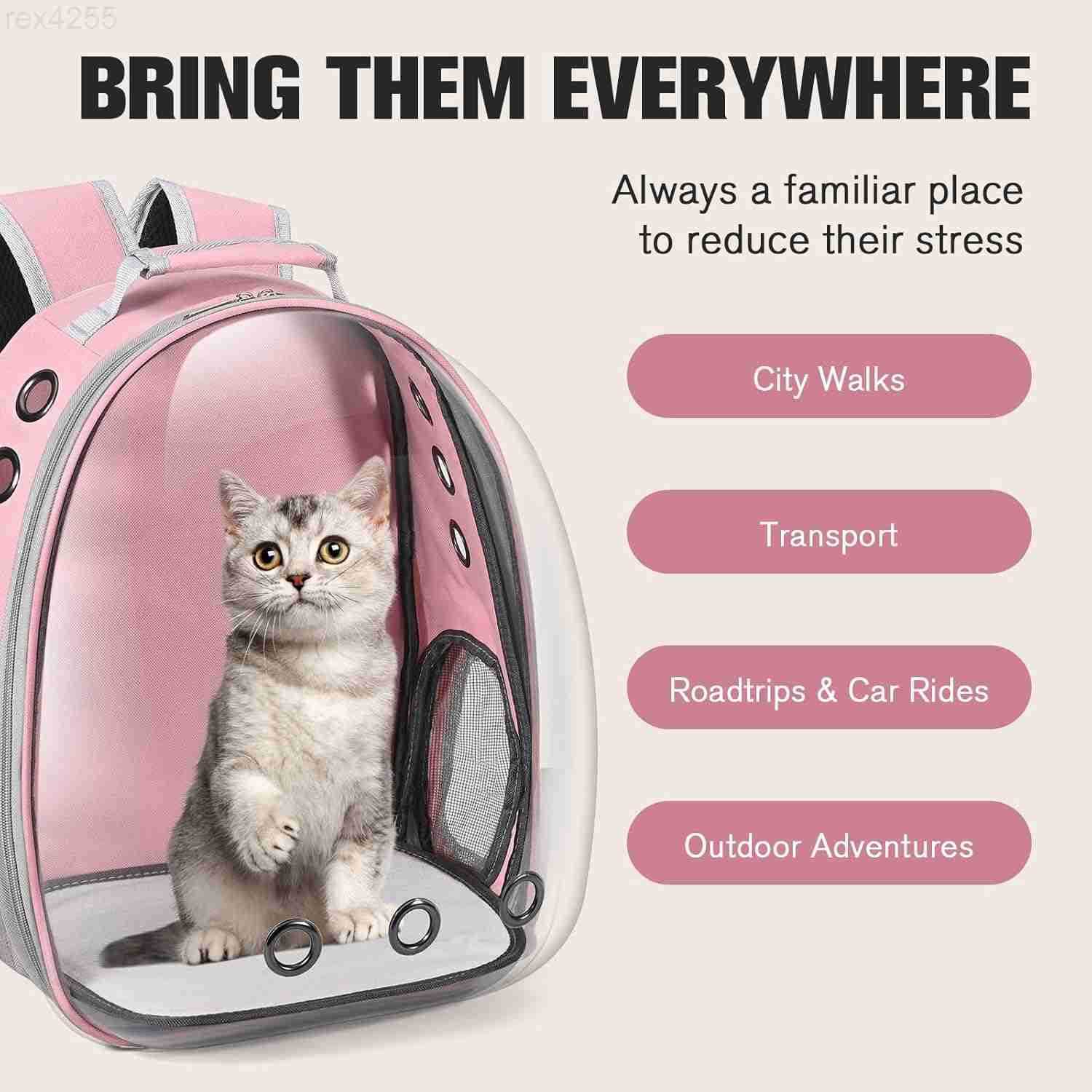 Cat Carrier Backpack Pet Carrier Backpack Front Pack for Small Medium Cat Puppy Dog Carrier Backpack Bag Space Capsule AirlineApproved Pet Carrier for