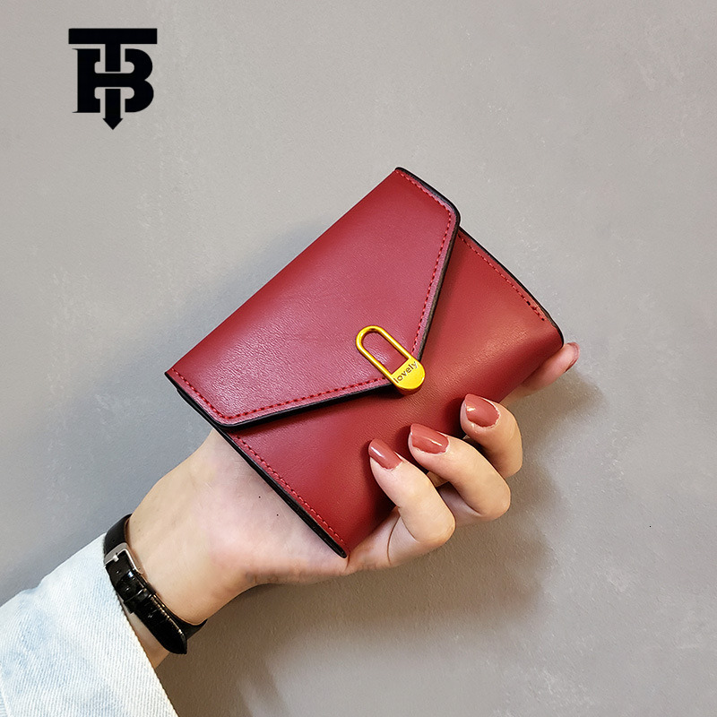 TB BHULAMTE Ins New Love European And American Simple Women's Wallet Short Designer S Bag Style 70% Off Small Wallet Women's Coin Purse Card