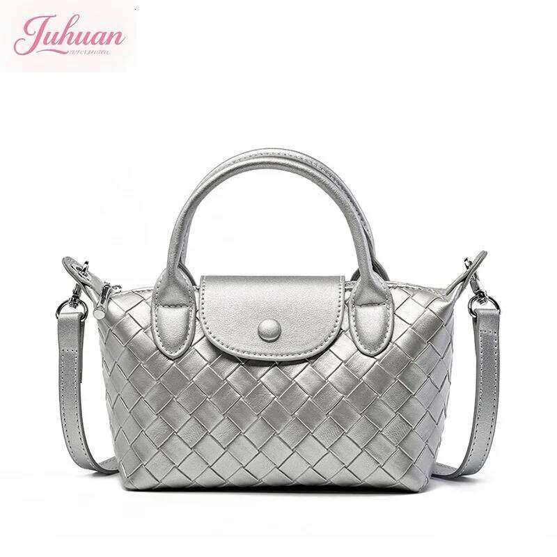 Hot Selling Niche Design Leather Trendy Lady New Cowhide Woven Women's Dumpling Mobile Phone Bags Portable Messenger Bag Girl Designer Bags