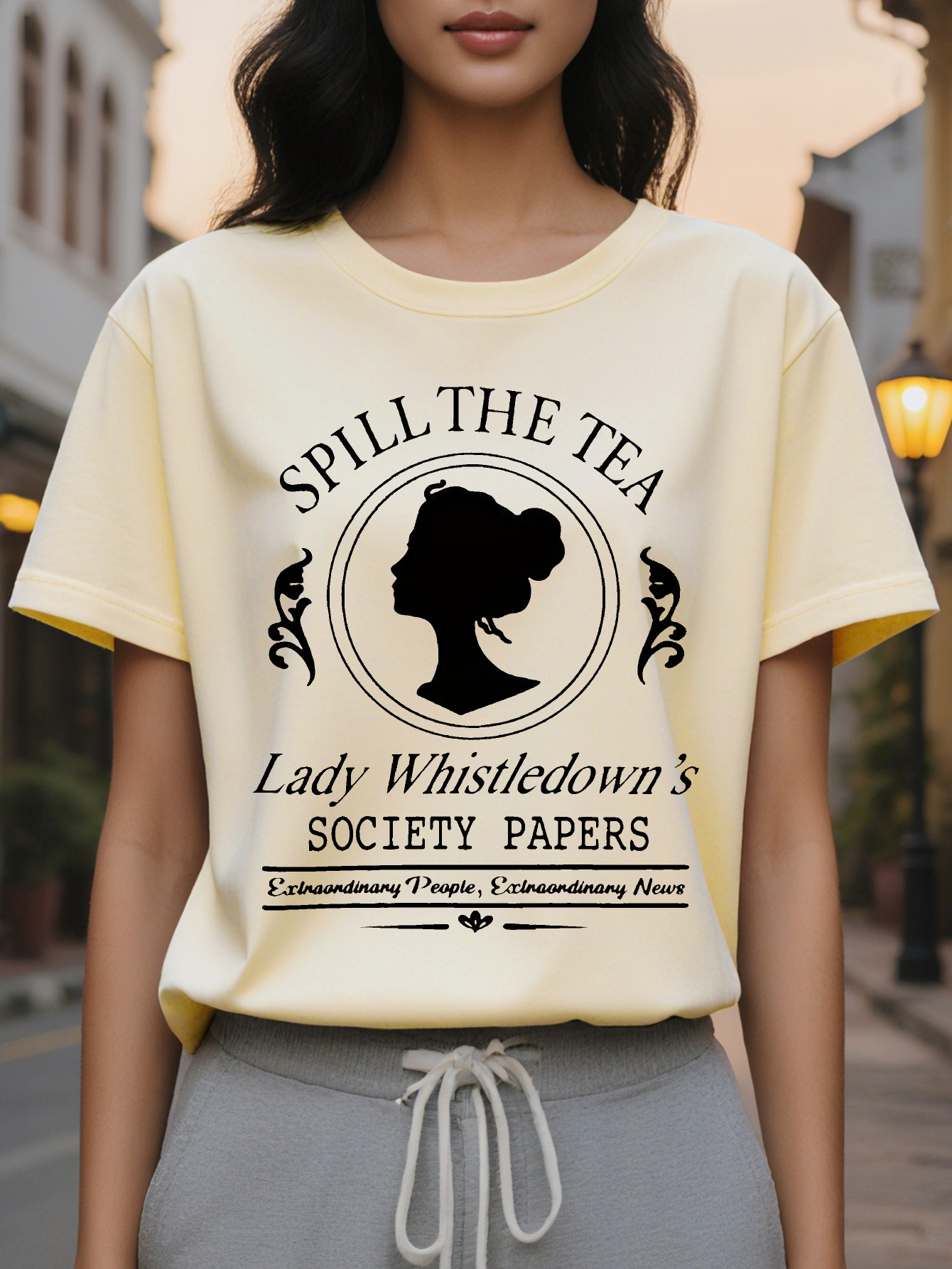 Large XL Vibrant Figure Print Crew Neck T-Shirt Soft Breathable Short Sleeve Casual Wear Spring Summer Women's Fashion Plus Size