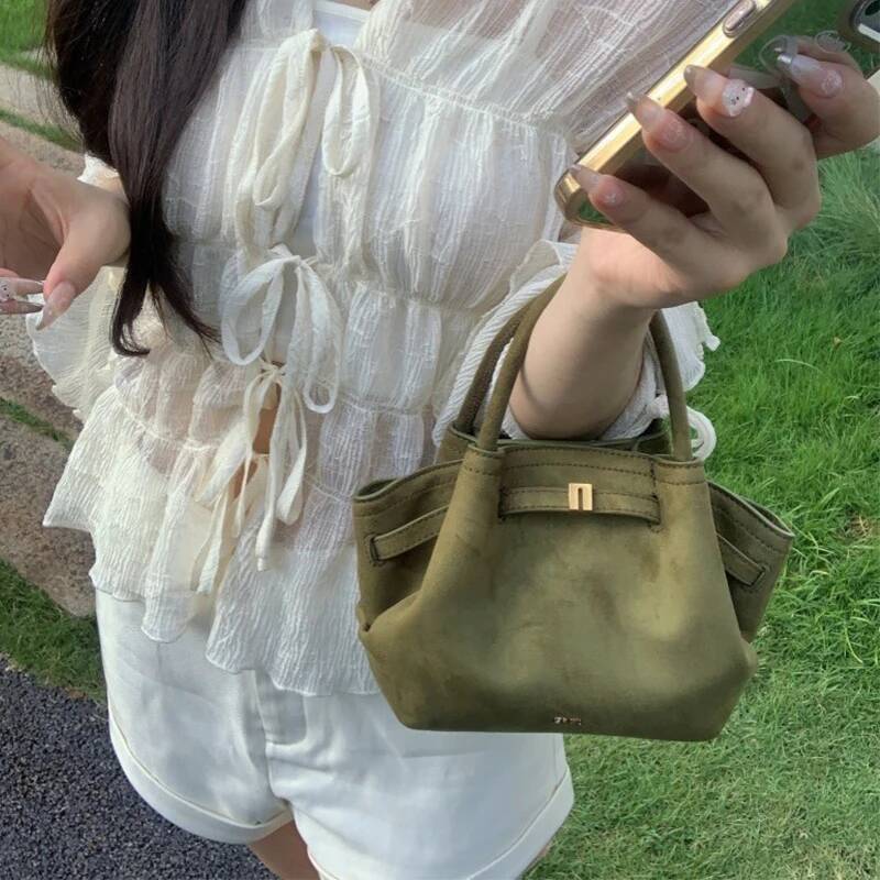 HANA Dumpling Bun Small Women's Shoulder Crossbody High Quality Handheld Bag Faux Suede Tote Designer Brand handbag