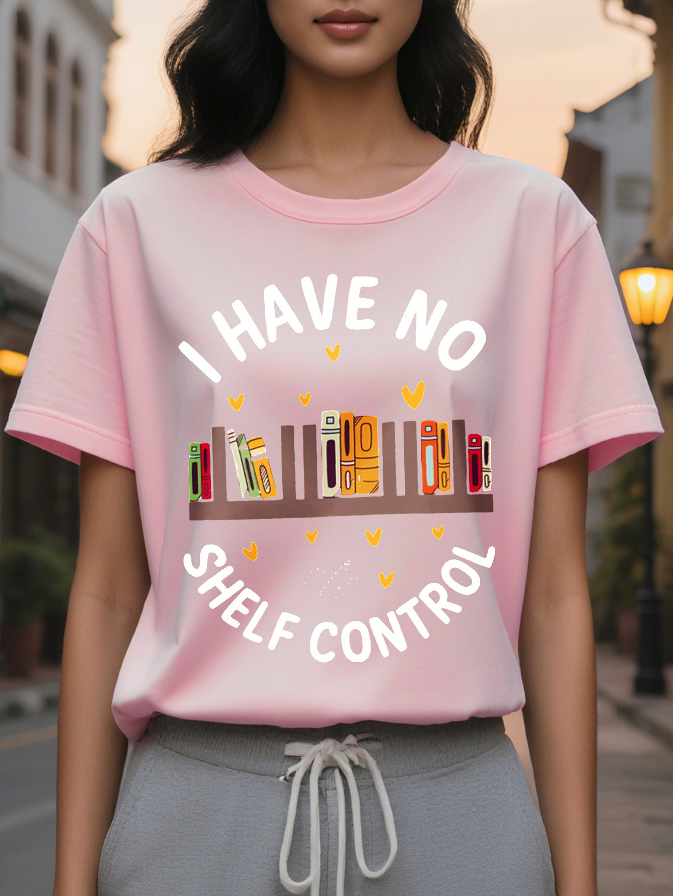 Effortless Chic All Season Alphabet Print Crew Neck Tee for Women Stylish Comfy Easy Care