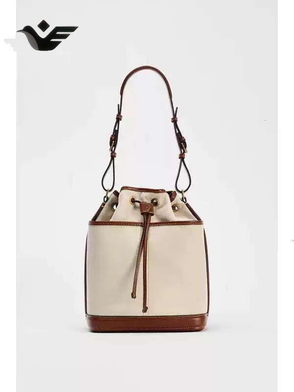 Feiyan Free Shipping New Designer Bag Luxury Shopping Bag Z Brand Cross-border Bucket Bag Denim Patchwork PU Shoulder Bag Foreign Trade High Capacity 