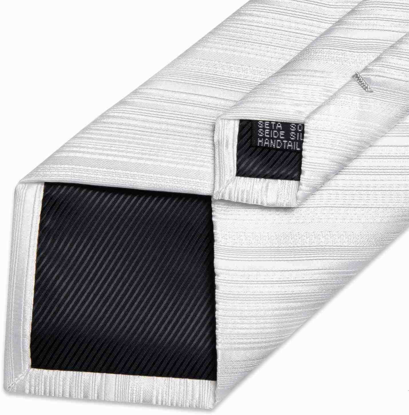 Mens Silk Necktie Solid Color Tie and Pocket Square Cufflink Tie Clip Set Woven Plain Ties for Men Wedding PartyW250904