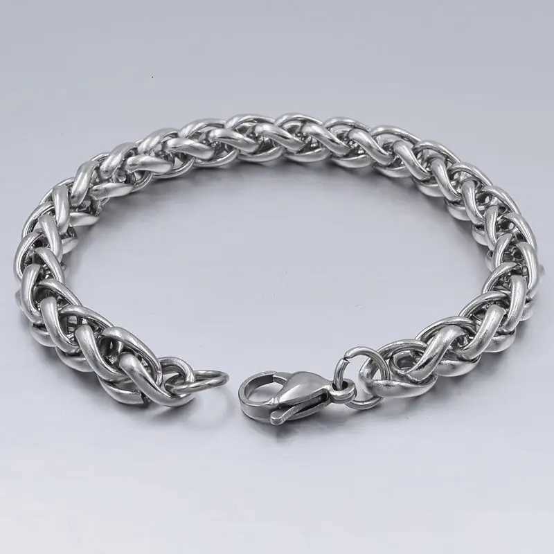 8MM Stainless Steel Hand Chain Bracelet For Men Wen Jewelry Punk Accessories Y250904