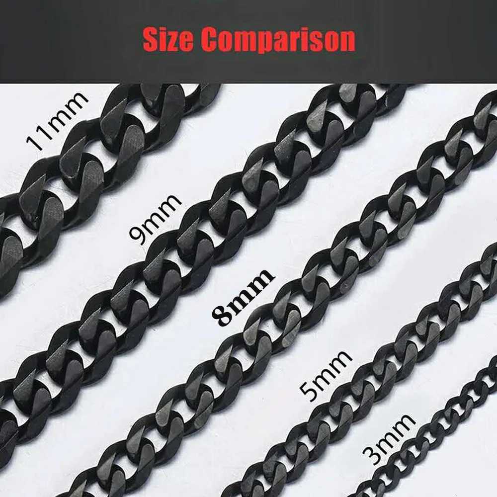 891113mm Stainl Steel SixSide Chain Black Color Men Women Bracelet Jewelry Couples Gift Wholesale Drop ShippingXJ250904