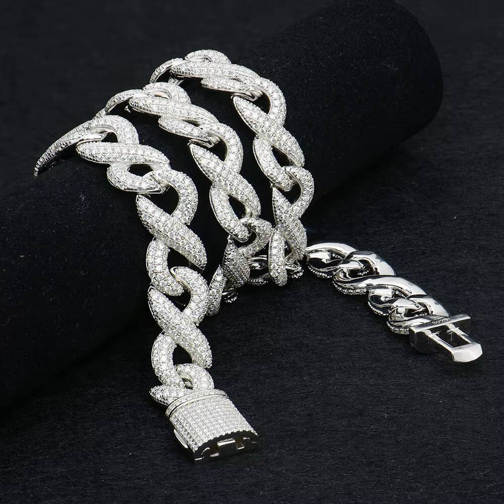 Wholesale Jewelry New Design Hip Hop Iced Out Gold Plated Silver 925 Vvs Diamond Mossanite Moissanite Cuban Link Chain for Men