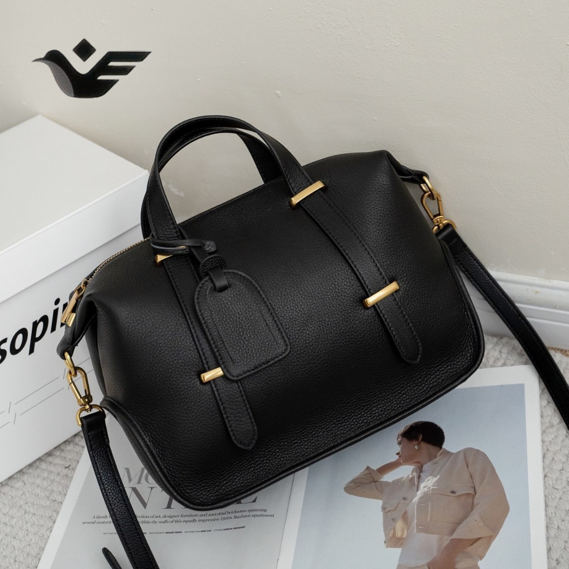 Feiyan Free Shipping New Designer Bag Luxury Shopping Bag Genuine Leather Women's Handbag Versatile Shoulder Crossbody Bag Light Luxury Large Cap