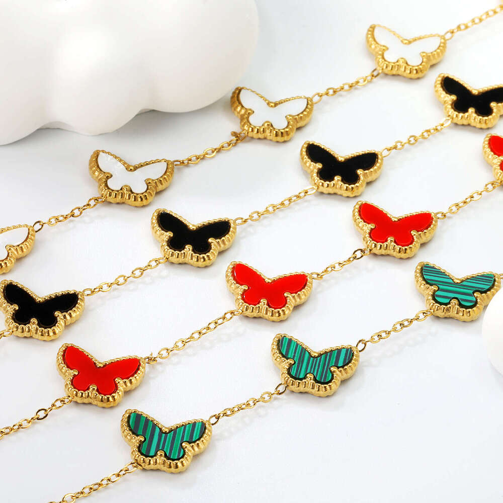 Bestselling Light Style Hand Jewelry Ins Fashionable Elegant Simple Versatile Butterfly Element Stainless Steel Bracelet for Women