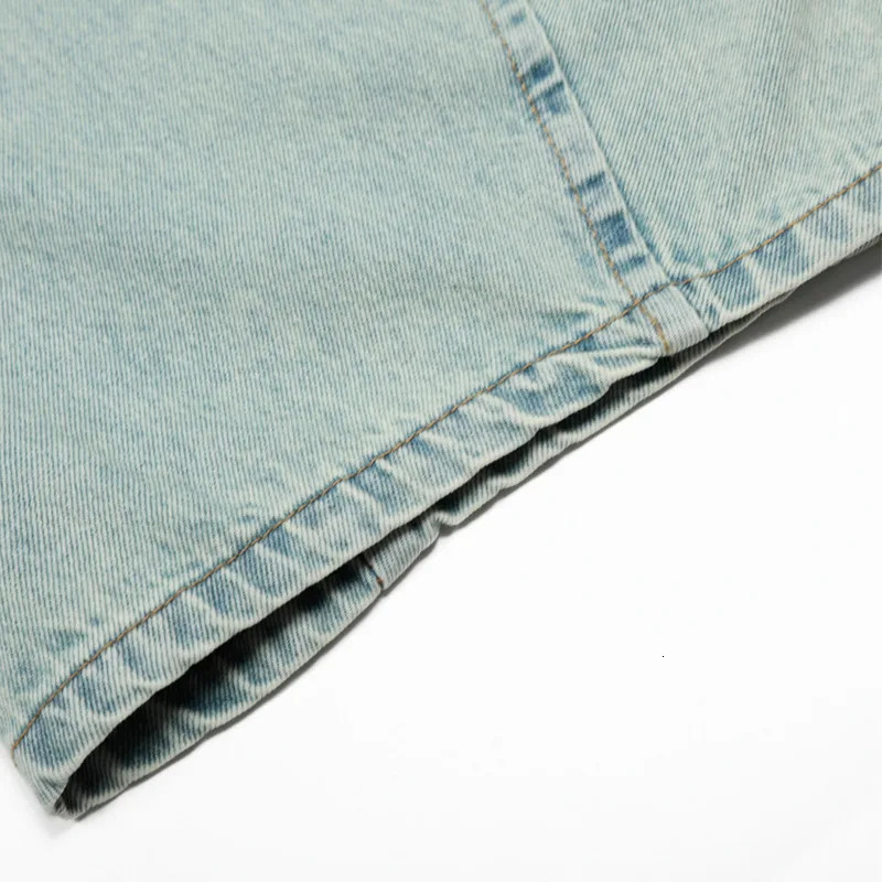 HKSH Spring Man Punk Heavy Washed Jeans American Trend Loose Wide Leg Light Color Vintage Ins Banana Denim Pants HK4767 250823