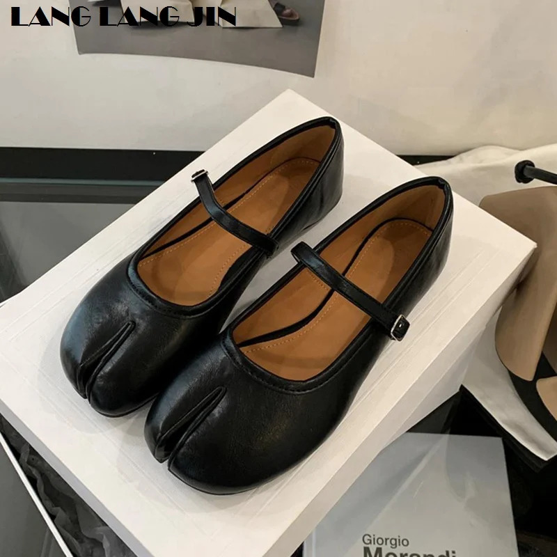 Fashion Tabi Ninja Shoes Women Flats Ballet Split Toe Ballerinas Ladies Round Heeled Loafers Tacones Female Moccasin Mujer 250904