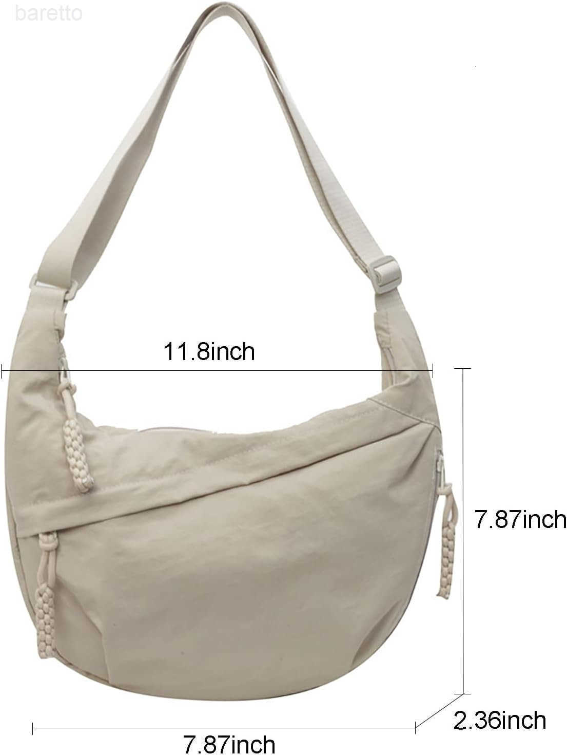 Crescent Shoulder Bag Nylon Crossbody Bag for Women Nylon Hobo Bag Slouchy Sling Purse Dumpling Bags M250903