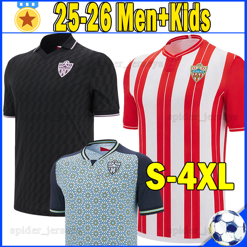 XXXL 4XL 25 26 UD Almeria Soccer Jerseys LOPY MELERO Union Deportiva Almeria 2025 2026 SUAREZ ARRIBAS Football Shirts ROBERTONE LEO BAPTISTAO Men Uniforms kids kits