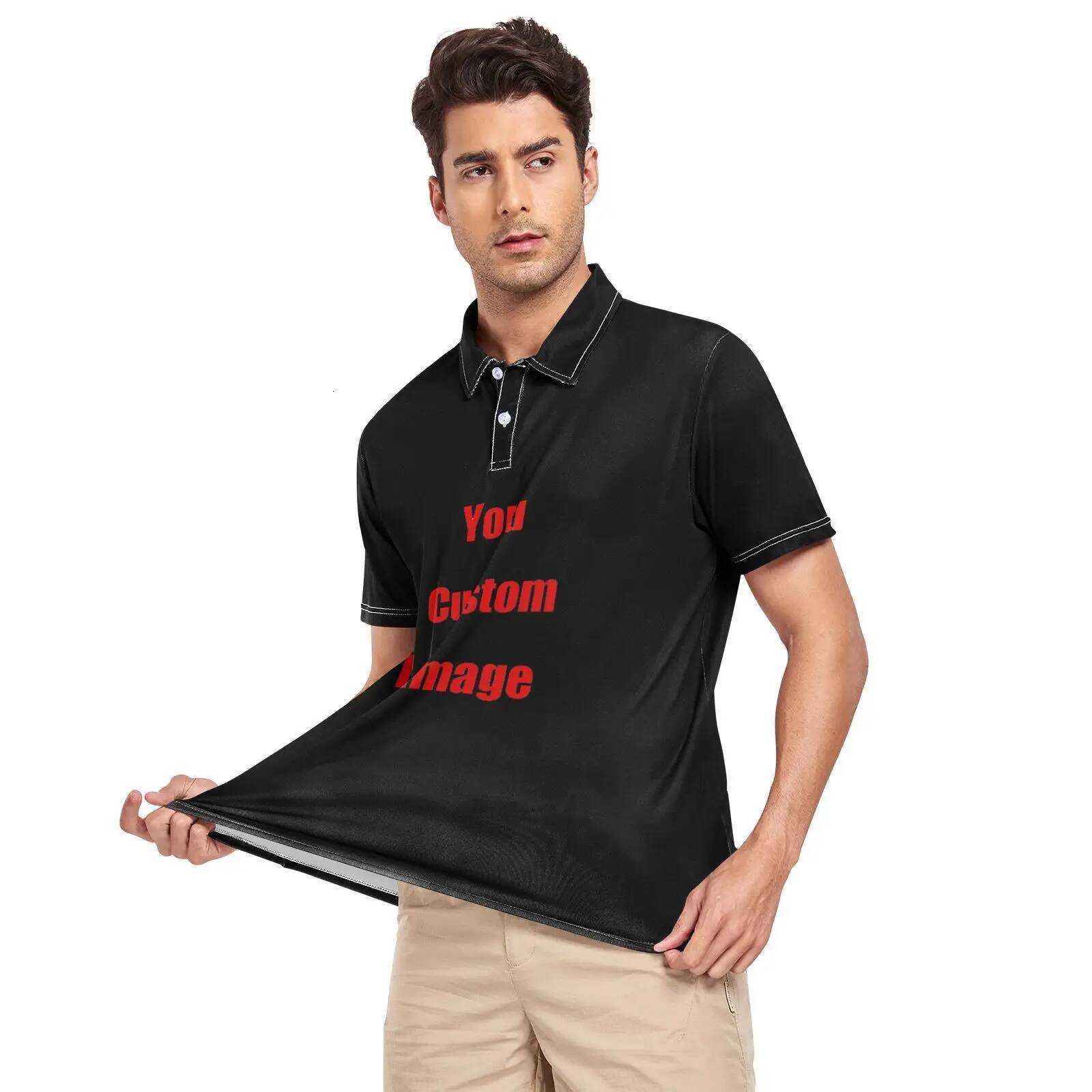 New Summer Polo Shirt Hot High Quality Men's Short Sleeve Top Business Casual Polo-shirt For Men Customized images