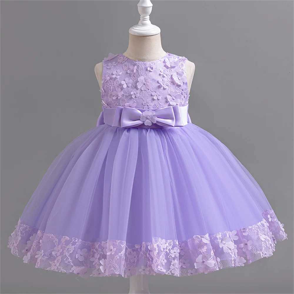 Girls Dress 2024 New Girls Butterfly Bow Princess Dress Fashion Sleeveless Mesh Dress Banquet Performance Evening Dresses Z250904