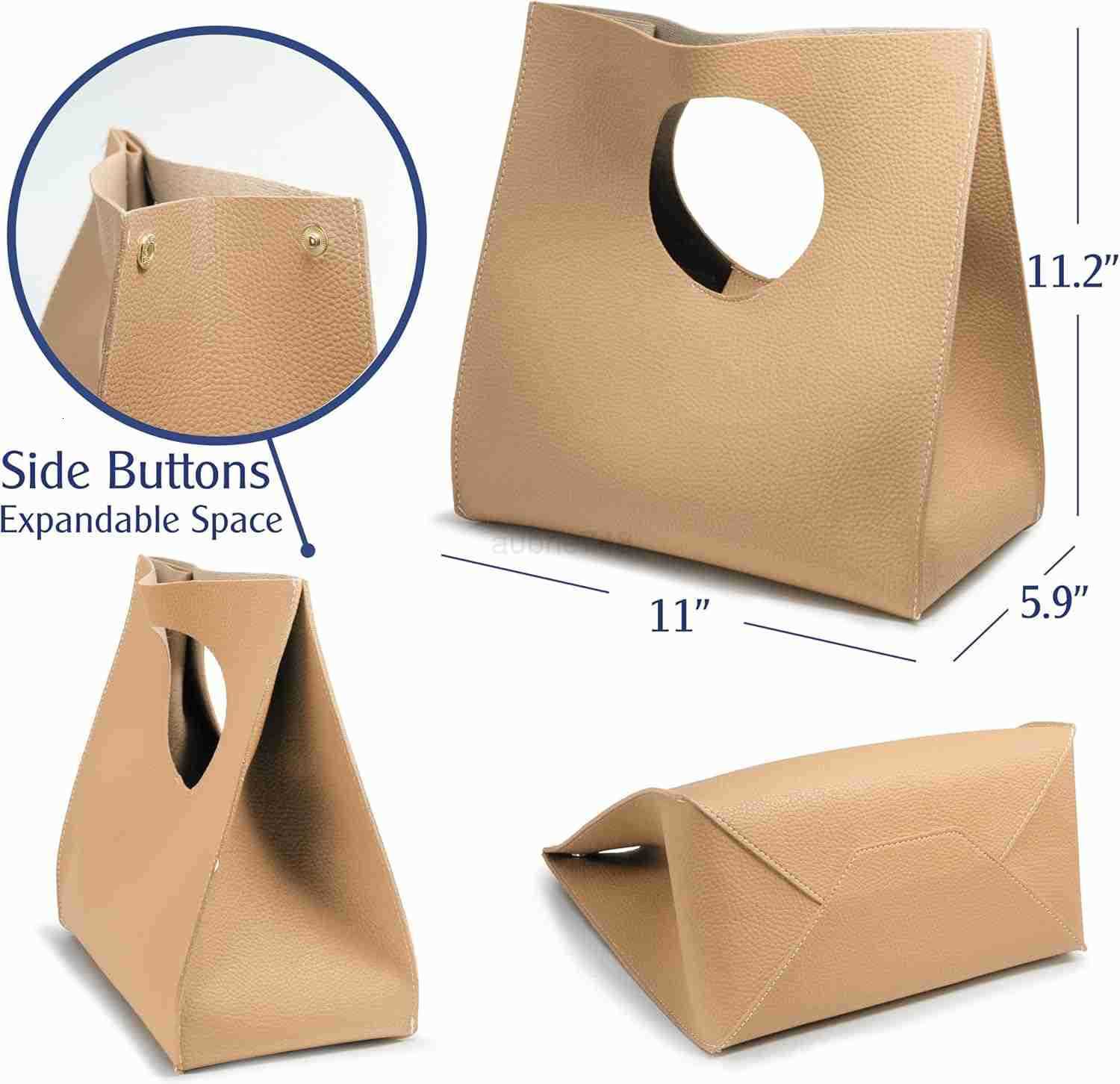 Vintage Minimalist Style Soft Pu Leather Handbag Clutch Small Tote M250904