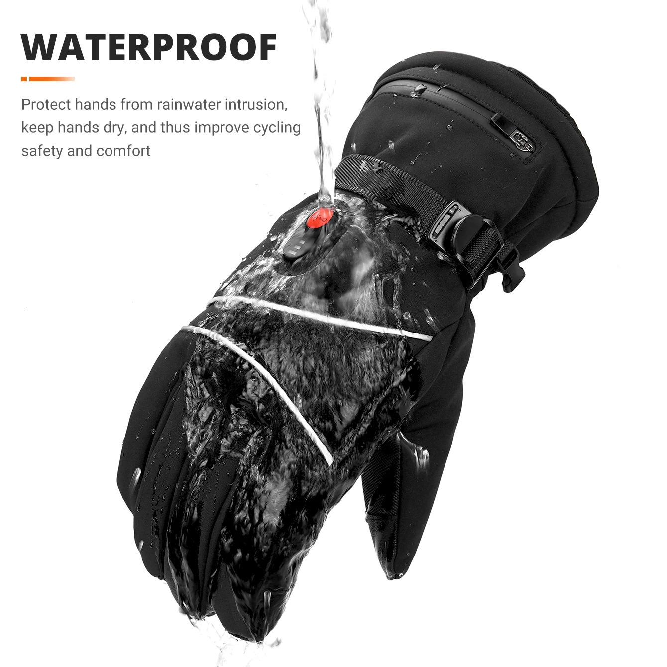 Rechargeable Electric Ski Heated Gloves Winter Warm Heated Gloves Windproof Touchscreen Thermal Gloves for Motorcycle Cycling 250903