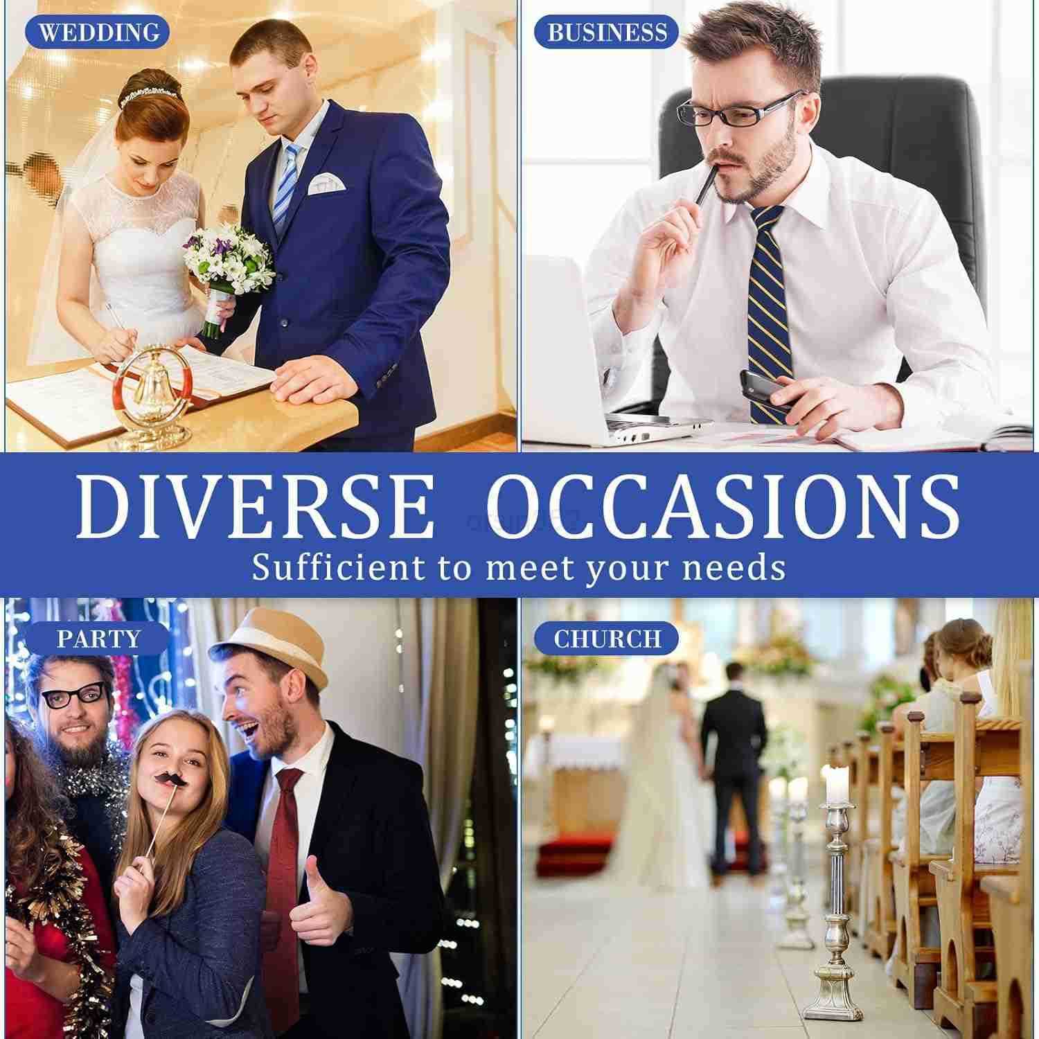 6 Pcs Clip on Tie for Men Clip on Easy Necktie Striped Solid Plaid Dots Mixed Lot Tie for Office School 20 Inch Modern StyleW250904