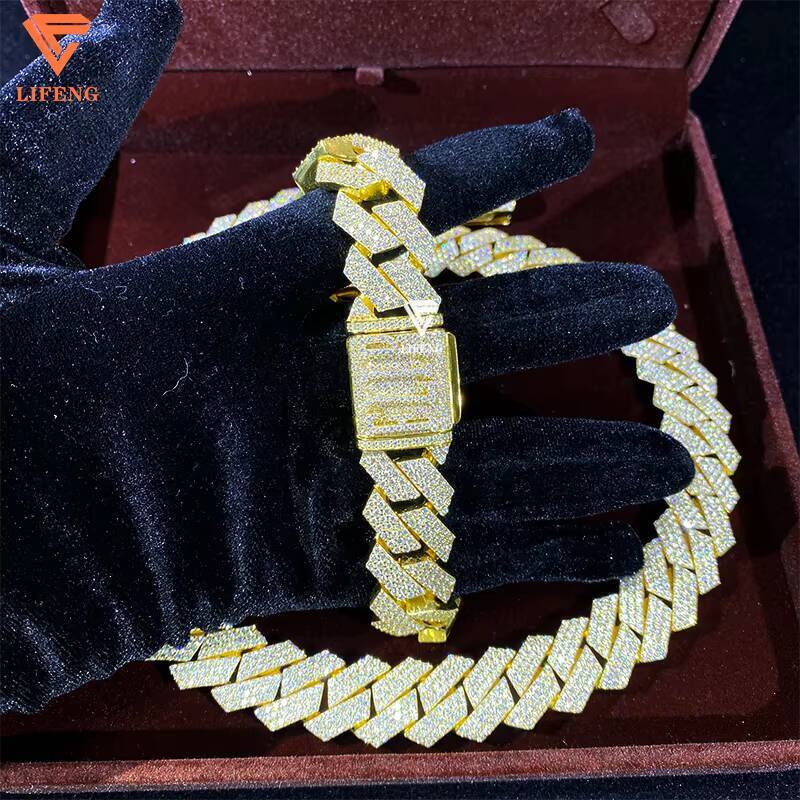 15MM 18MM 20MM Heavy Cuban Chain Custom Hip Hop Iced Out Jewelry Moissanite Diamond 925 Cuban Link Chain