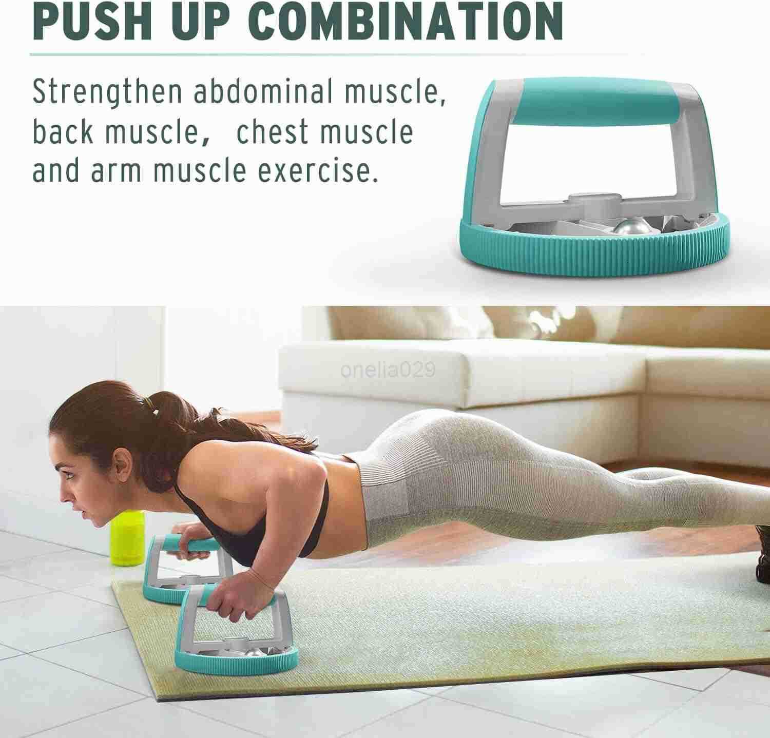 Ab Roller Wheel 14in1Exercise Roller Wheel Kit for Abdominal Core Strength Training Perfect Home Gym Equipment for Women Green W250904