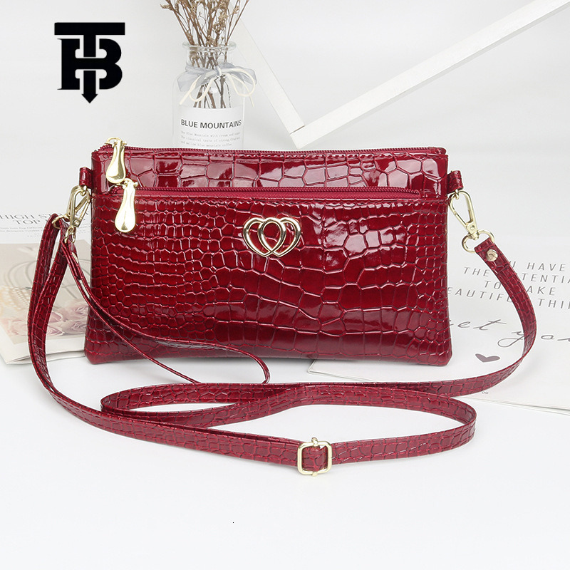 TB BHULAMTE European And Designer S Bag American Cross-border Fashion New Glossy Patent Leather Women's Bag Crossbody Bag Casual Crocodile Patter