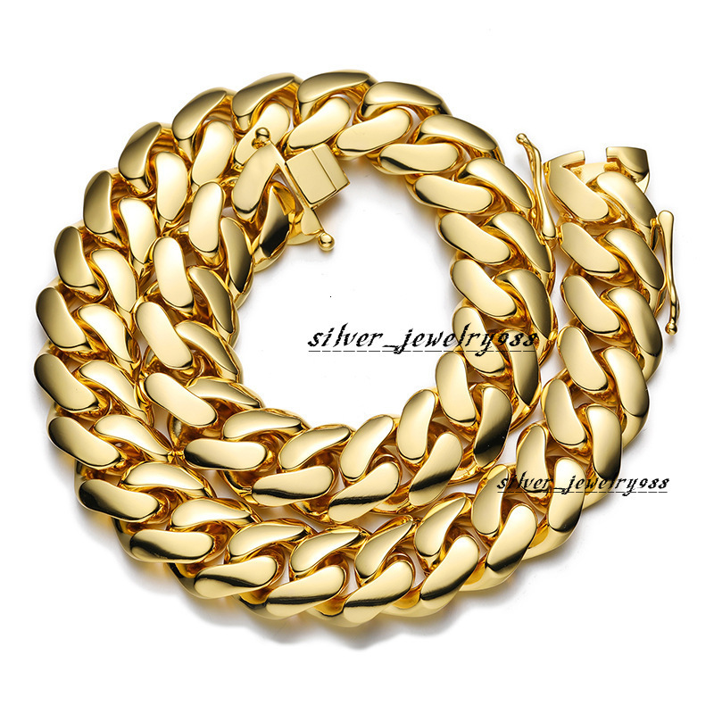 10 12 14 16 18 20 22mm 14K 18K Gold Plated Cuban Link Chain Necklace Fashion Jewelry Cuban Link Chains Mens Necklaces