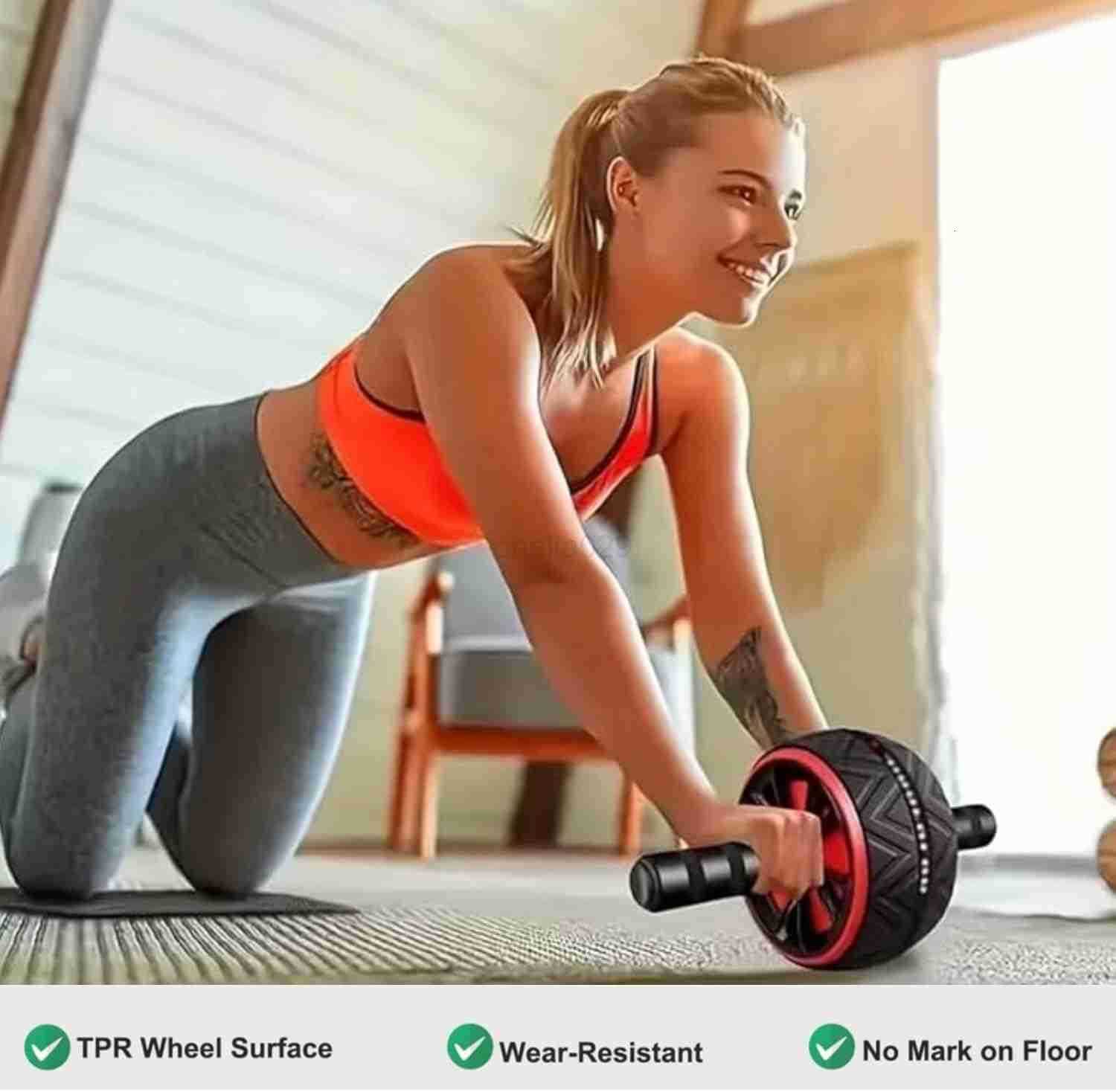 Ab Roller Wheel and Knee Mat Abs Workout Equipment for Abdominal Core Strength Training Home Gym Fitness Exercise Wheels for Women Men Abdominal Wheel