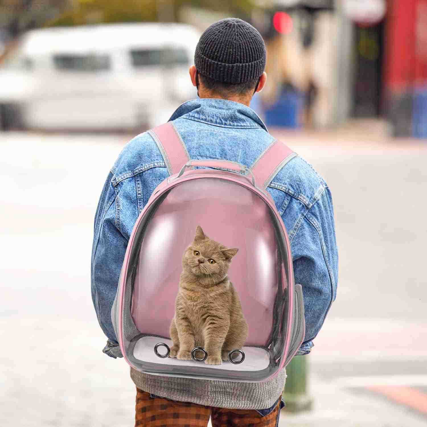 Cat Carrier Backpack Pet Carrier Backpack Front Pack for Small Medium Cat Puppy Dog Carrier Backpack Bag Space Capsule AirlineApproved Pet Carrier for
