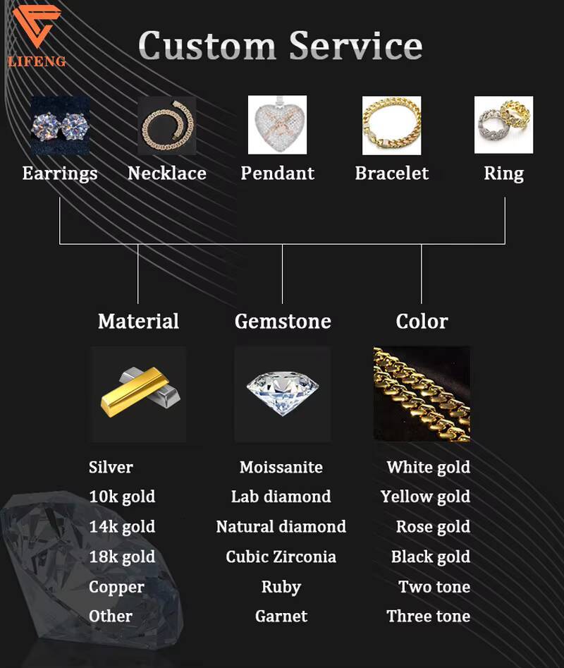 23mm Hip Hop Gold Plated Bubble Cuban Link Chain Iced Out 925 Silver VVS Moissanite Diamond Custom Necklace Fine Jewelry for Men