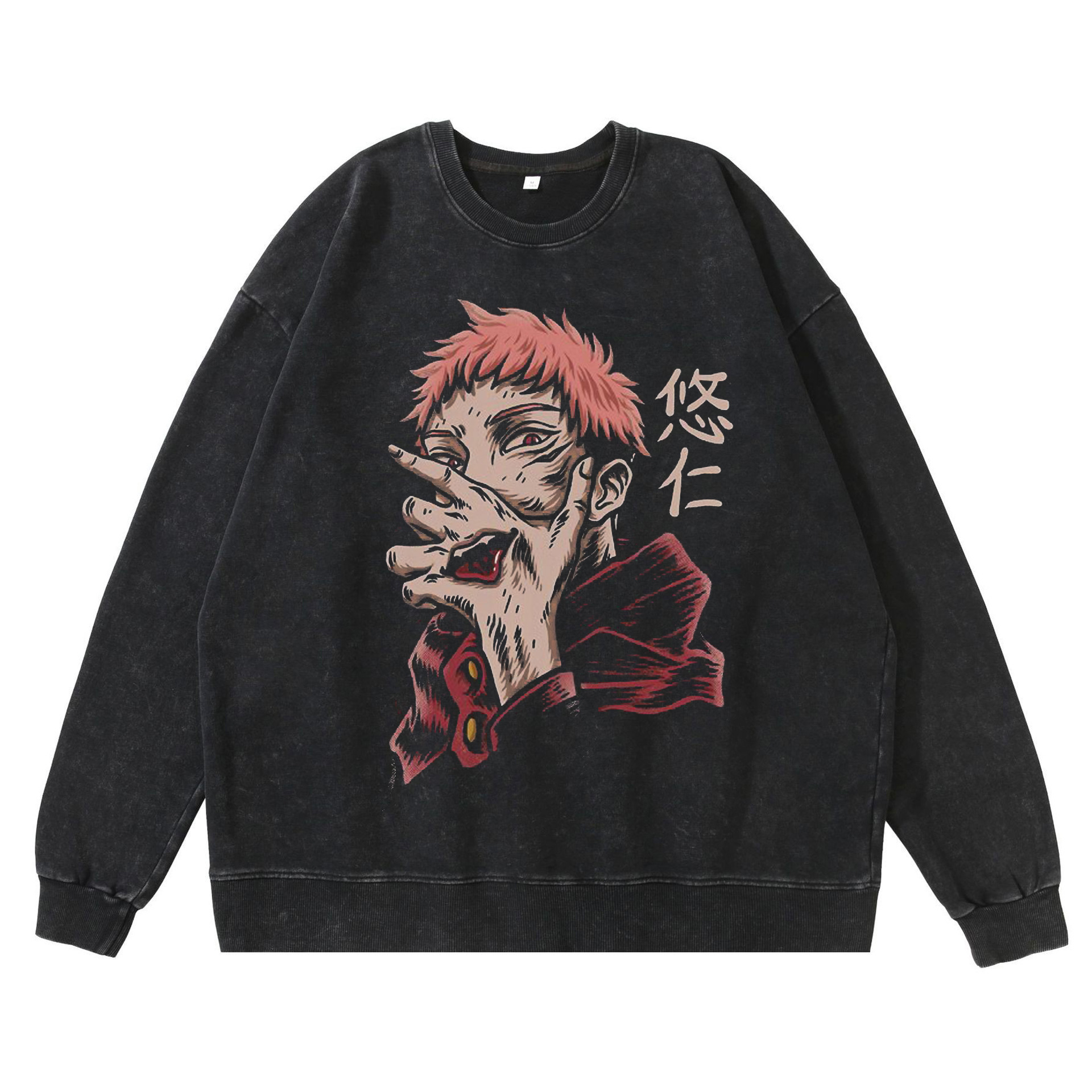 360g Heavyweight Washed Vintage Hoodie Street Hip-Hop Anime Gojo Satoru Jujutsu Kaisen Cotton Autumn Hoodie - TT8207