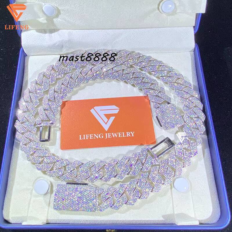 Custom 20mm Cuban Chain Necklace Fashion Jewelry for Women Girls with Personalized Name Moissanite Diamond Necklace