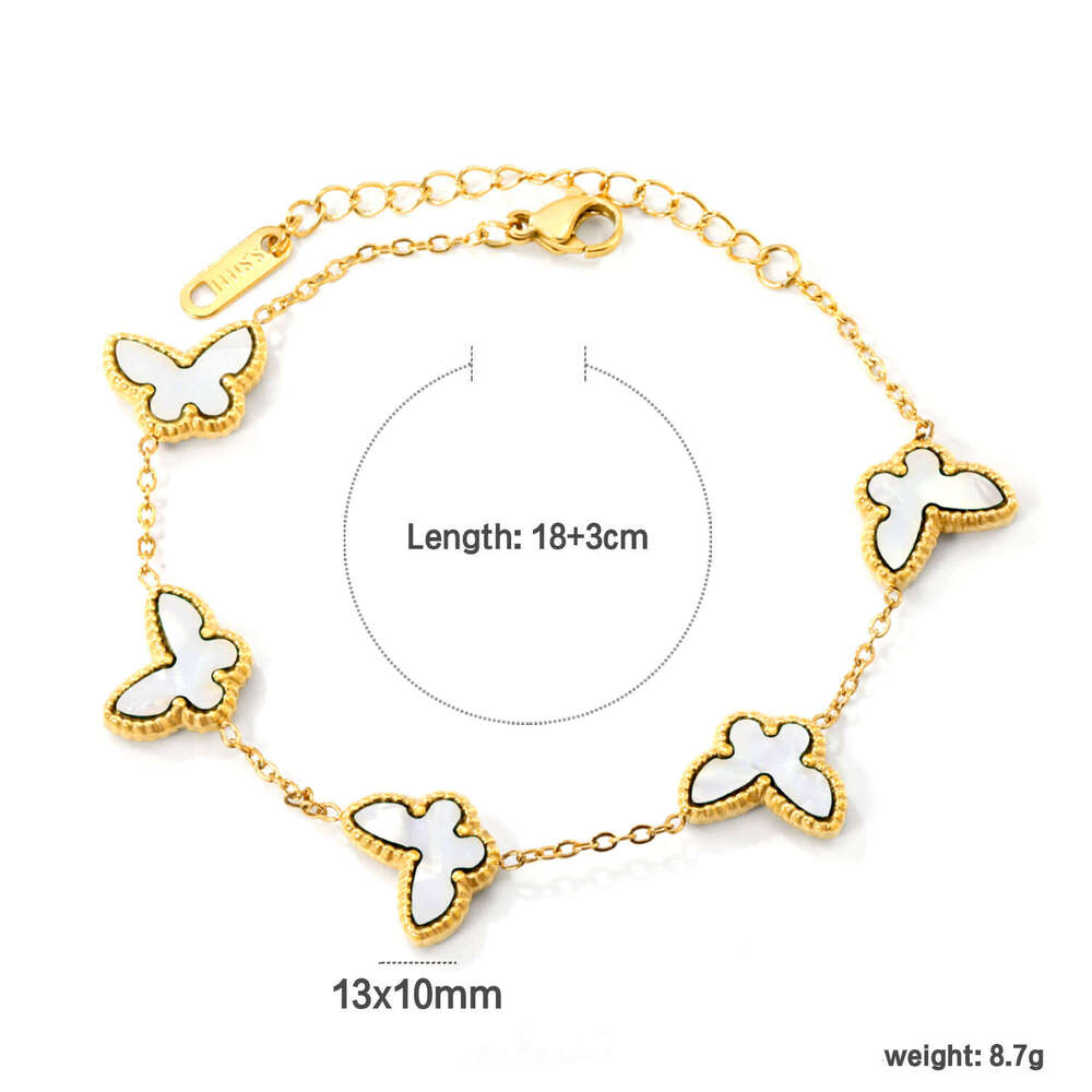 Bestselling Light Style Hand Jewelry Ins Fashionable Elegant Simple Versatile Butterfly Element Stainless Steel Bracelet for Women