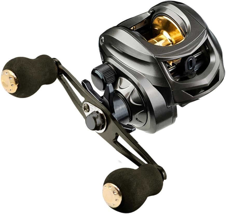 Baitcasting Fishing Reel Lightweight Aluminum Spool Fishing Reel 176Lbs Max Drag Magnetic Braking System 721 HighSpeed Gear Ratio High Speed Saltwate 