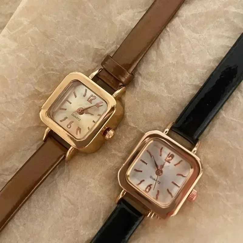 Vintage Wen Watch Small Square Dial Thin Leather Strap Ladies Wristwatch Elegant Quartz Girls Watches Casual Reloj Mujer X250904