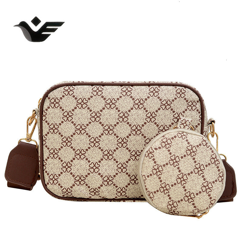 Feiyan Free Shipping New Designer Bag Luxury Shopping Bag Trade Retro Small Square Bag Simple Wide Shoulder Strap Crossbody Bag Textured Single Should