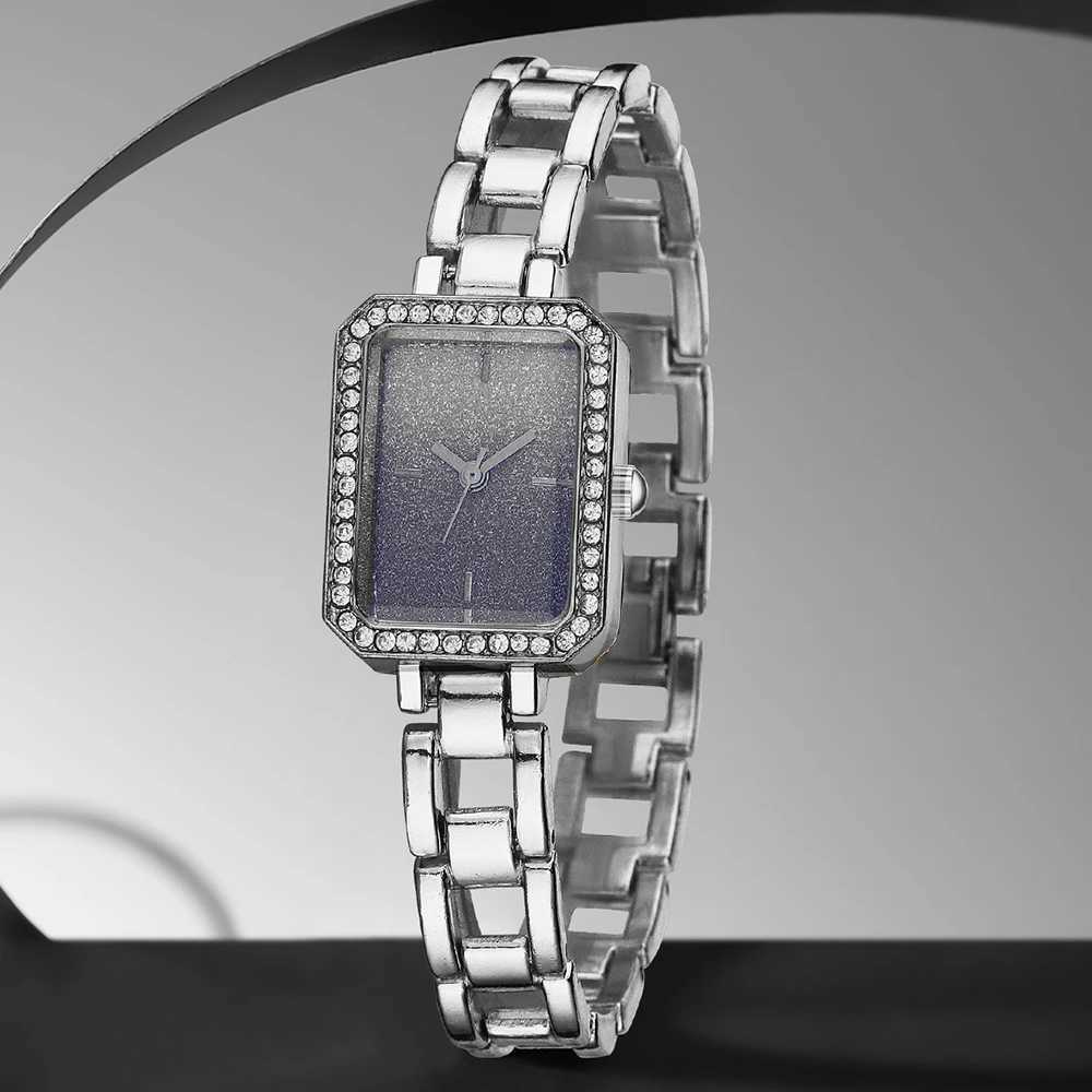 2PCS Silver Wens Watch Set Luxury Trendy Simple Quartz Watch Bracelet Set Suitable for Daily Clothing Matching Perfect Gift X250904