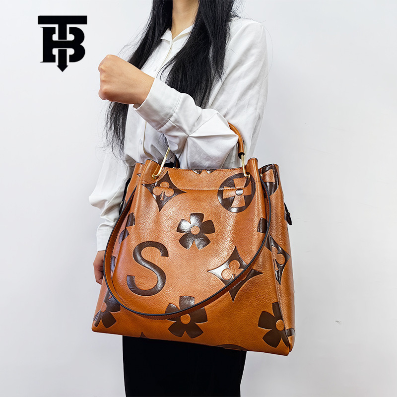 TB Designer s bag BHULAMTE Bucket Bag for Women, High-End Feel, Large Capacity, Fashionable Embossed Shoulder Bag, Handbag, Office Commuter Bag