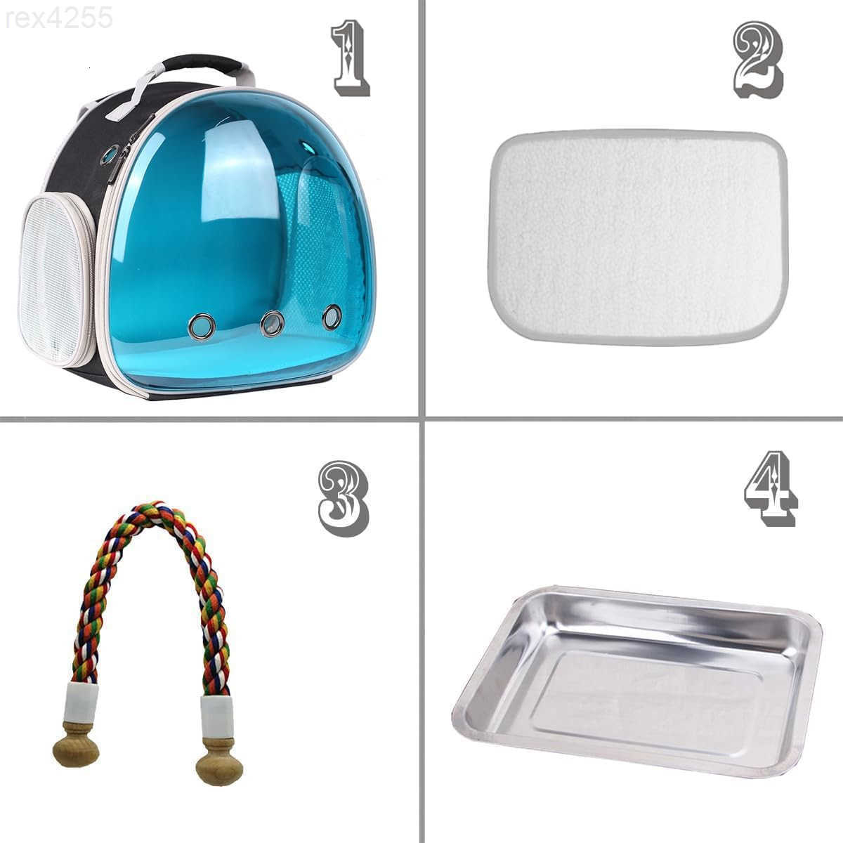 Small Bird Travel Backpack Carrier Cage Backpack to Transport Backpack Carrier with Metal Tray Stand Perch for Parakeet Cockatiel Budgies Vet Carry Bo