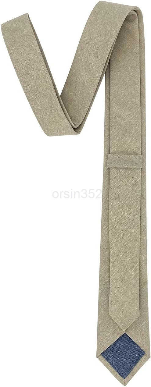 Mens Solid Color Necktie Cotton Neck Tie for MenW250904