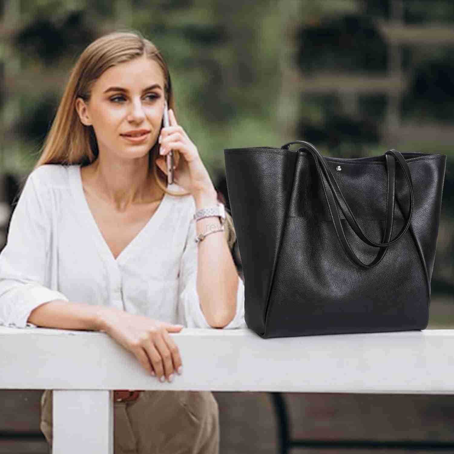 Large Tote Bag for Women Work 25L Travel Vegan Leather Ladies Handbags Weekender PursesW250904