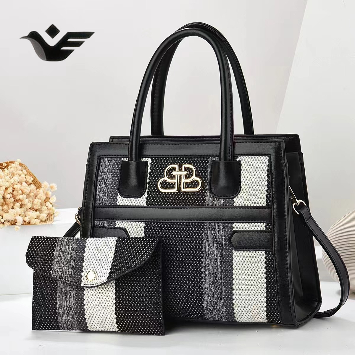 Feiyan Free Shipping New Designer Bag Luxury Shopping Bag Color-block Canvas Fashion Single Shoulder Crossbody Bag Handbag Elegant Women's Versat