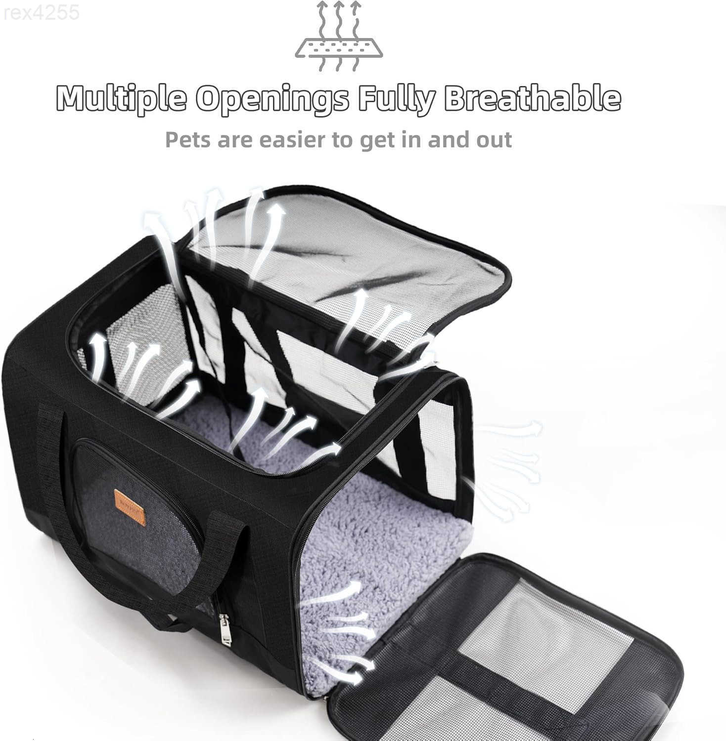 Cat CarrierPortable Pet Carrier Bag for Cats and Small DogsFoldable SoftSided and ScratchProof mesh Cat Bag Pet CarriersAirline Approved Pet CarrierPe