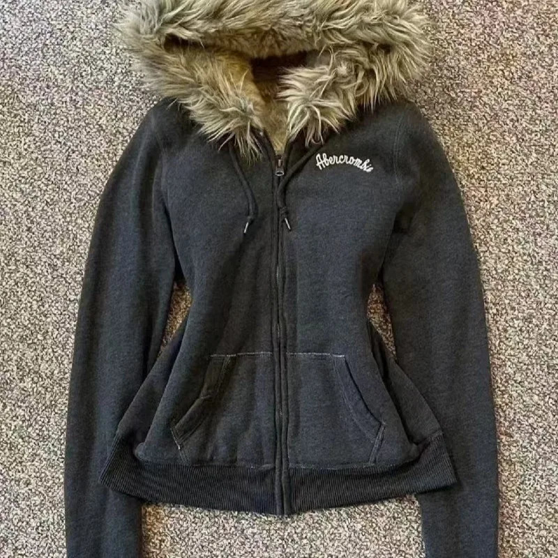 American leopard print geometric graphic ironing highquality slim longsleeved hoodies women Y2K niche simple casual sweatshirt 250904