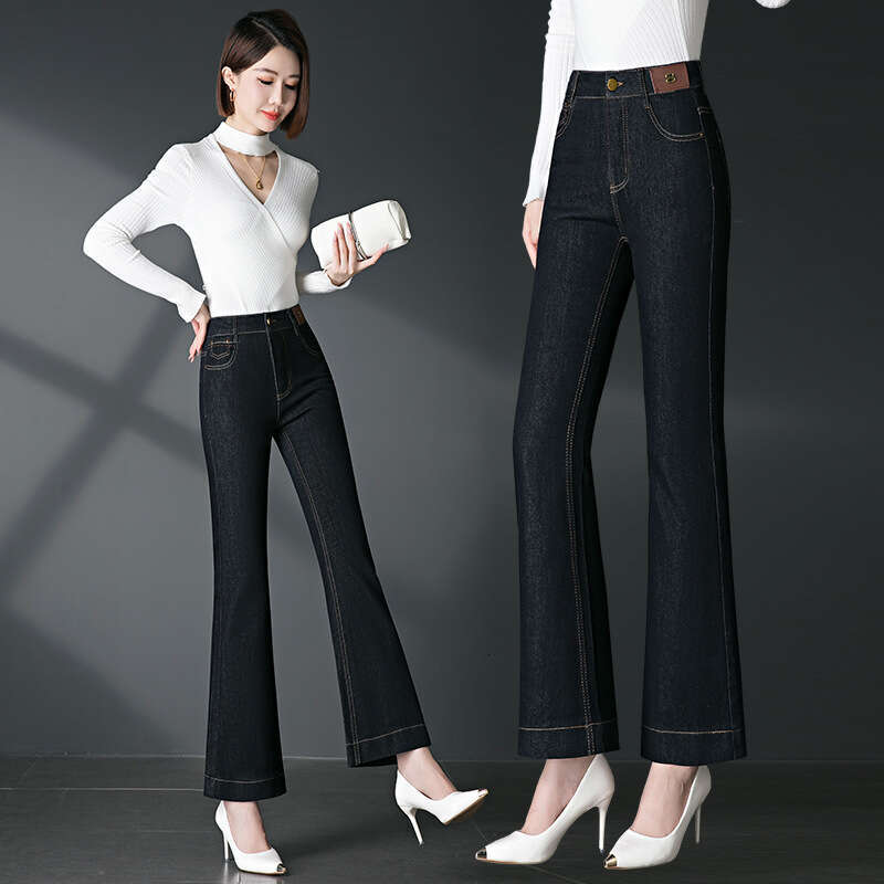 womens jeans Flared Jeans Women, New High-Waisted Slimming Pants for Spring and Autumn, Petite Slim Fit, Premium Commuting Fashionable Elegant 2091