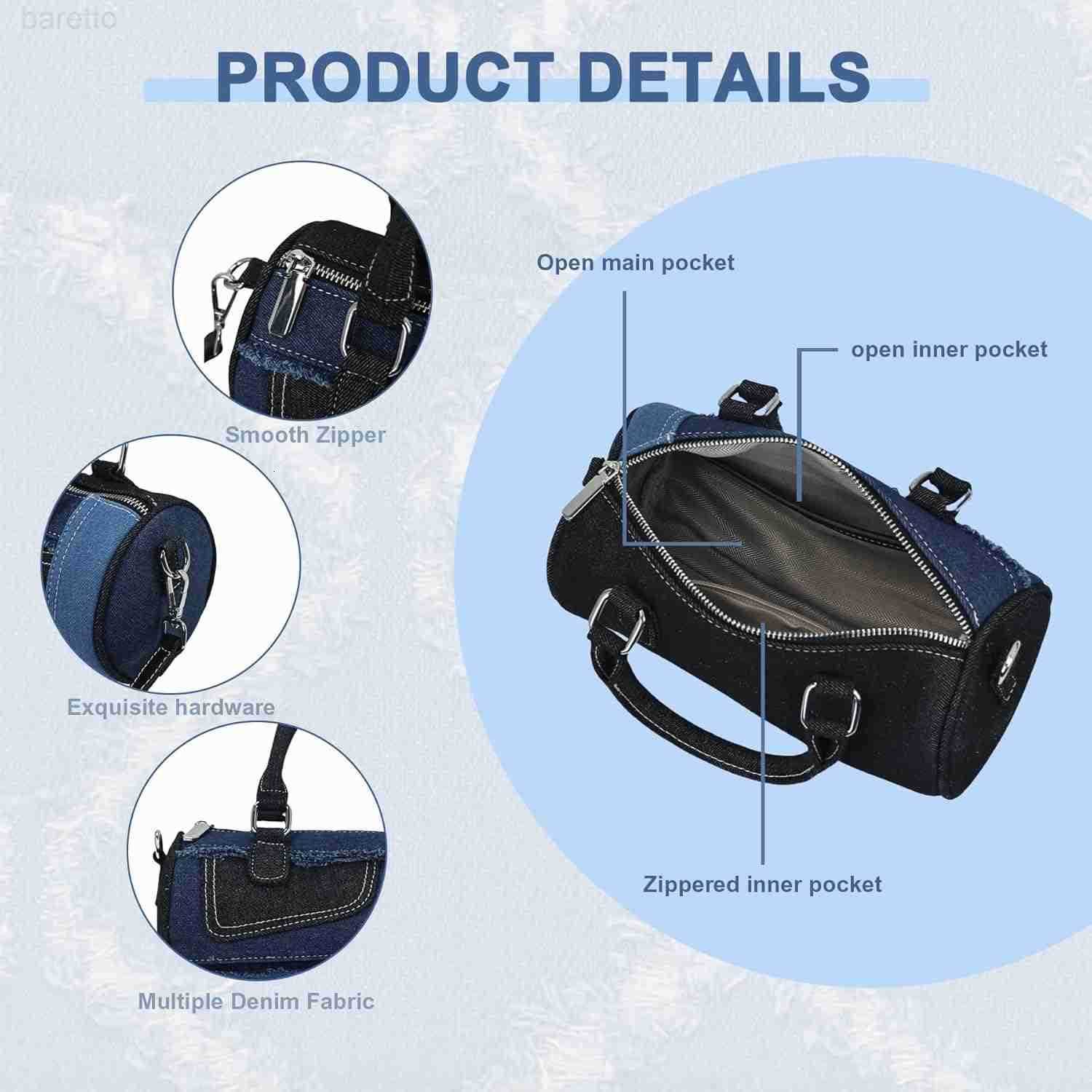 Womens Quilted Crossbody Bag Small Shoulder Purse Jean Denim Handbag Perfect for Everyday Use M250904